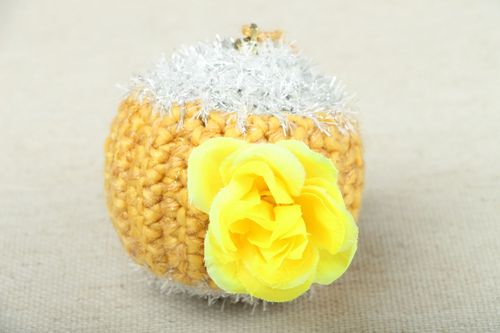 Crochet New Year toy Blossoming Cactus - MADEheart.com