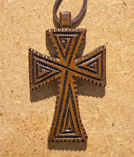 Ethnic carved pectoral cross - MADEheart.com