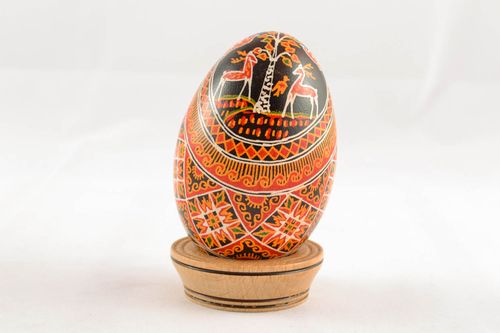 Painted goose egg with stand - MADEheart.com