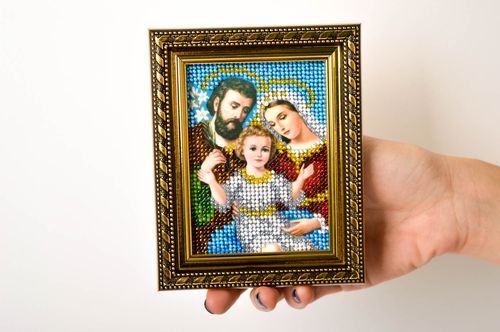 Handmade embroidered icon beautiful beaded icon family icon home amulet - MADEheart.com