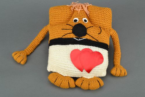Childrens knitted pillow pet Cat - MADEheart.com