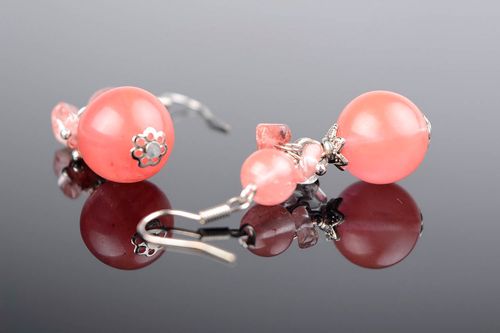 Ball earrings with agate - MADEheart.com