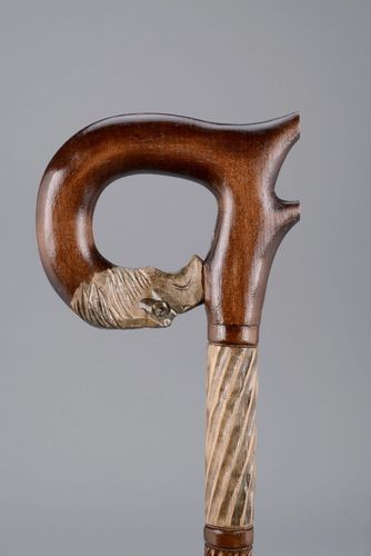Wooden carved cane - MADEheart.com