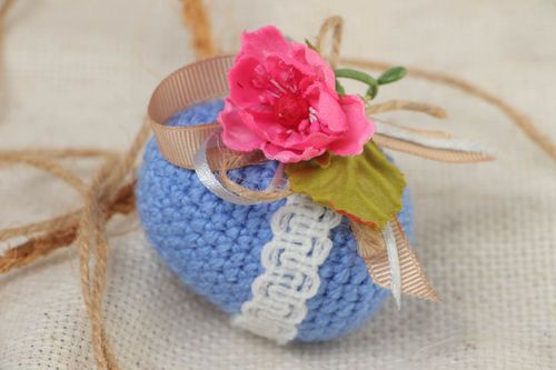 Handmade soft crocheted Easter egg made of acrylic yarns interior decor - MADEheart.com