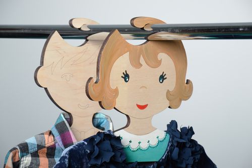 Beautiful plywood childrens clothes hanger in the shape of girl - MADEheart.com