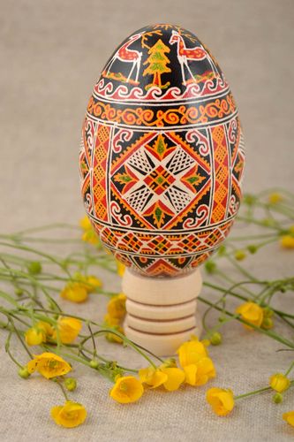 Beautiful Easter goose egg painted with acrylics large pysanka egg for decor - MADEheart.com