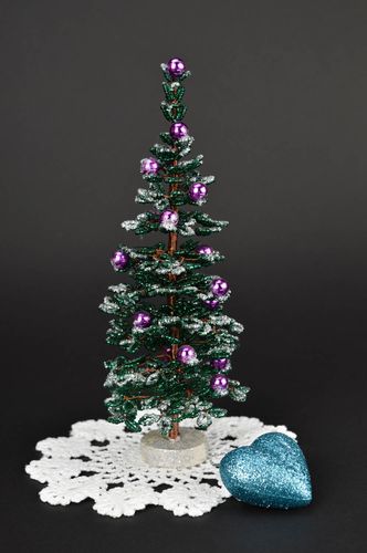 Home decor beautiful beaded Christmas tree with toys interior decor cute gift  - MADEheart.com