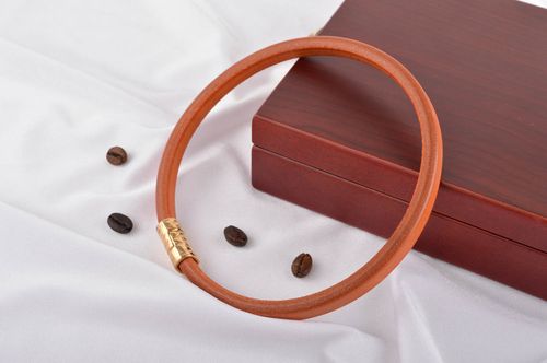 Beautiful handmade leather bracelet leather necklace leather goods small gifts - MADEheart.com