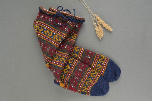 Handmade woolen socks female designer socks beautiful accessories for women - MADEheart.com