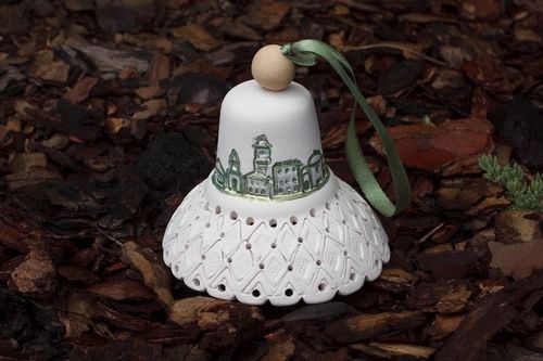 Ceramic bell with city landscape - MADEheart.com