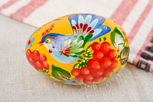 Unusual handmade painted Easter egg wooden egg room ideas decorative use only - MADEheart.com