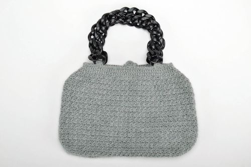 Grey crochet bag - MADEheart.com