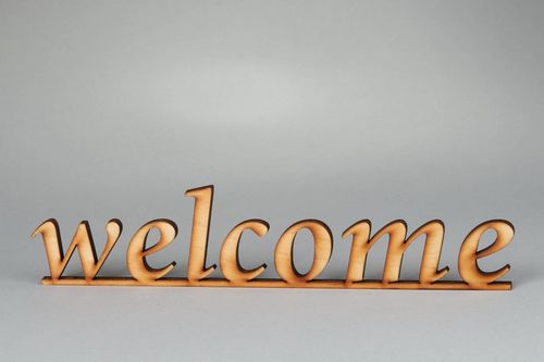 Chipboard word Welcome - MADEheart.com