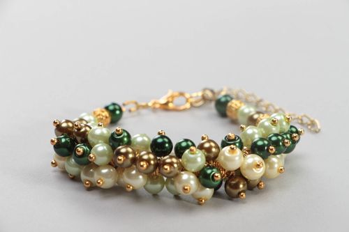 Beautiful handmade bracelet designer colorful accessory jewelry made of pearls - MADEheart.com