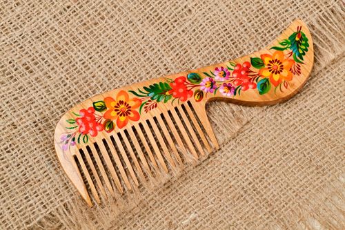 Handmade hair comb wooden combs for hair wooden combs and brushes gifts for girl - MADEheart.com