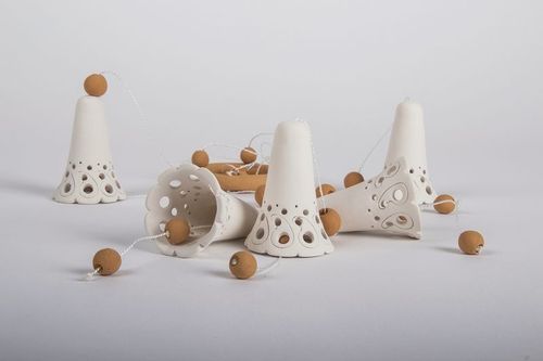 White ceramic bells - MADEheart.com