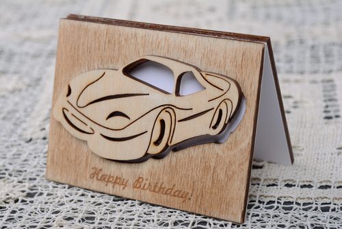 Wooden greeting card Happy Birthday - MADEheart.com
