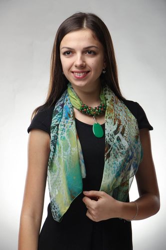 Womens scarf with natural stones - MADEheart.com