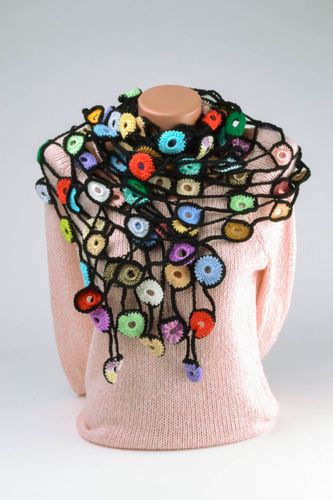 Multicolored crocheted scarf - MADEheart.com