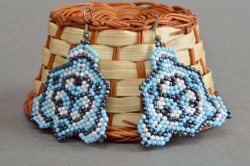 Handmade jewelry earrings beaded earrings artisan jewelry gift idea for sister - MADEheart.com