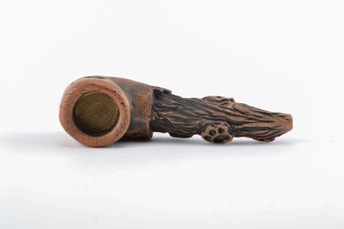 Handmade clay tobacco pipe Tracks - MADEheart.com