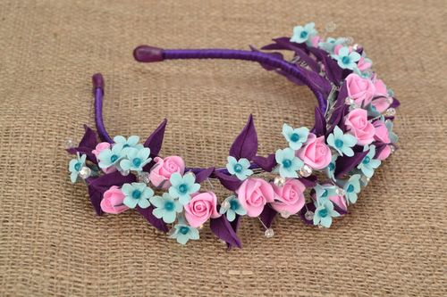 Violet floral headband - MADEheart.com