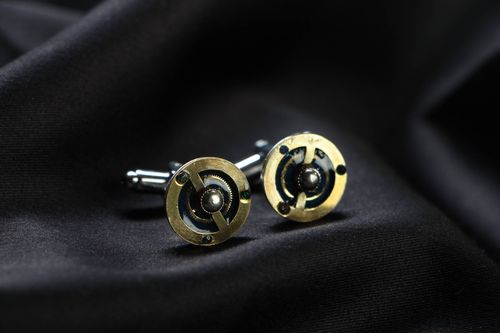 Metal cuff links in steampunk style - MADEheart.com