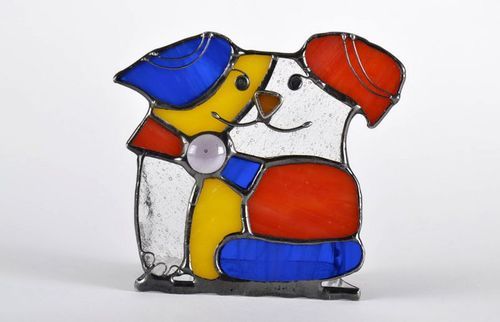 Stained glass candlestick Puppy - MADEheart.com