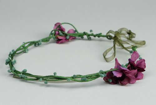 Headband with chiffon flowers - MADEheart.com