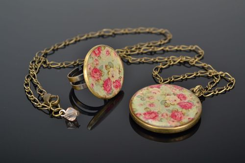 Jewelry set Chinese Rose - MADEheart.com