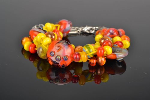 Bracelet of yellow and orange colors  - MADEheart.com