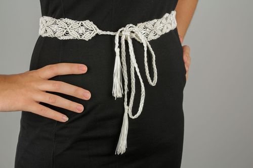 Woven macrame belt White - MADEheart.com