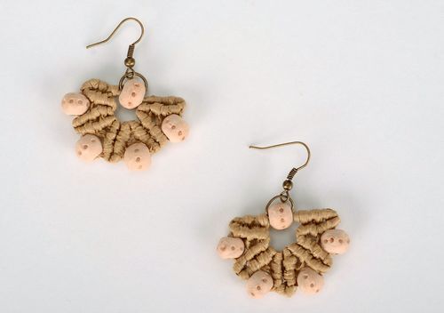 Earrings made of white clay - MADEheart.com