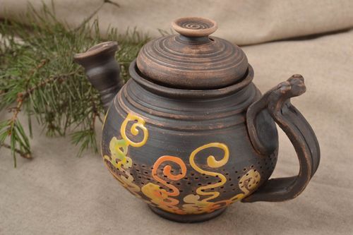 Beautiful handmade ceramic teapot clay teapot pottery works kitchen supplies - MADEheart.com